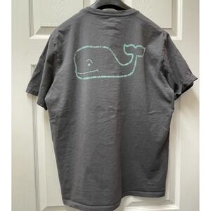 Vineyard Vines Men's Medium Navy Whale Short Sleeve Preppy Green Whale